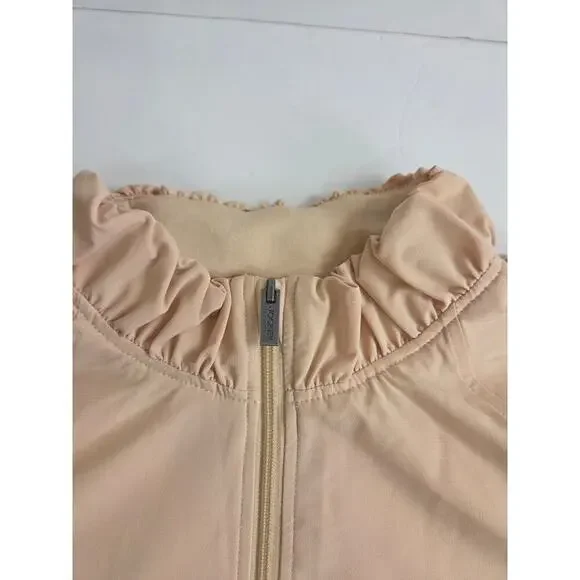 Jockey Peach Full Zip XL Jacket Ruffled Elastic Hem - Picture 4 of 7